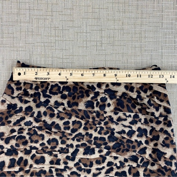 TORN By Ronny Kobo Leopard Cheetah Print Layered Mini Skirt Sz M - Picture 8 of 10